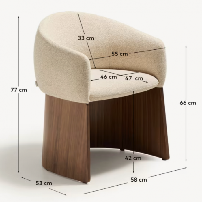 Стул Bos Beige Walnut - дизайнерские товары на Take&Live