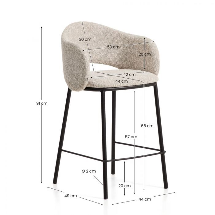 Стул полубарный Maina Beige Black Стул полубарный Maina Beige Black - дизайнерские товары на Take&Live