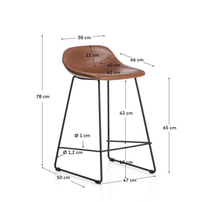 Стул полубарный Zaha Simple Brown Стул полубарный Zaha Simple Brown - дизайнерские товары на Take&Live