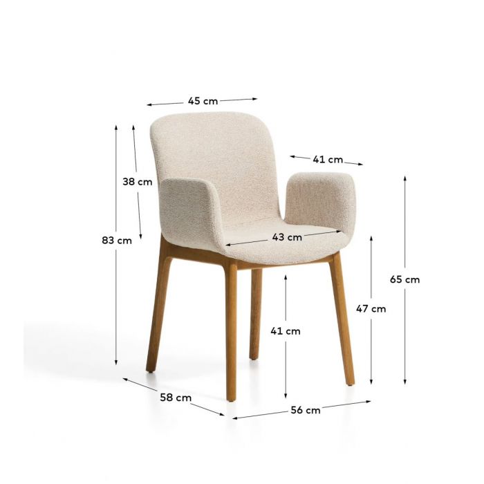 Стул с подлокотниками Elno Beige Стул с подлокотниками Elno Beige - дизайнерские товары на Take&Live